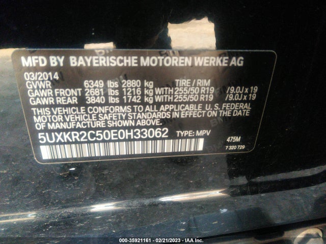 5UXKR2C50E0H33062 BMW X5 Sdrive35i