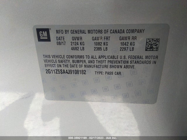 Chevrolet IMPALA LS 2018 2G11Z5SA4J9108182 Image 11