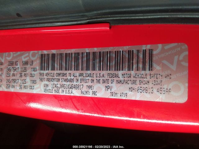 1C4GJXAG1KW646017 Jeep Wrangler Sport S