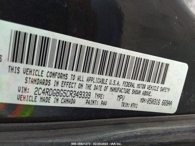 Dodge Grand Caravan 2012 2C4RDGBG5CR349339 Image 10