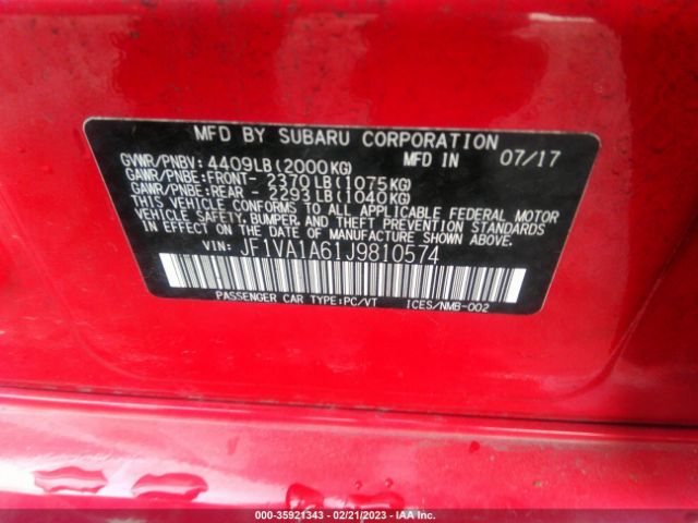 JF1VA1A61J9810574 Subaru WRX