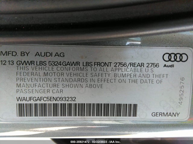 WAUFGAFC5EN093232 Audi A6 3.0t Premium Plus