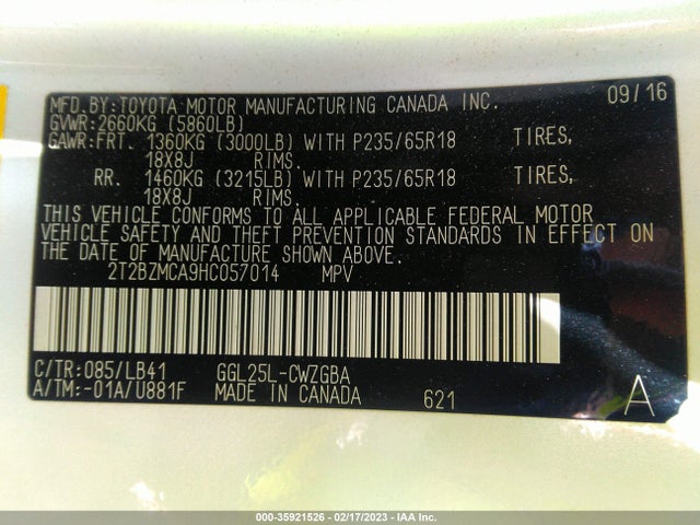 2T2BZMCA9HC057014 Lexus Rx Rx 350