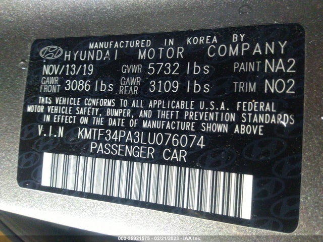 2020 Genesis G90, VIN: KMTF34PA3LU076074