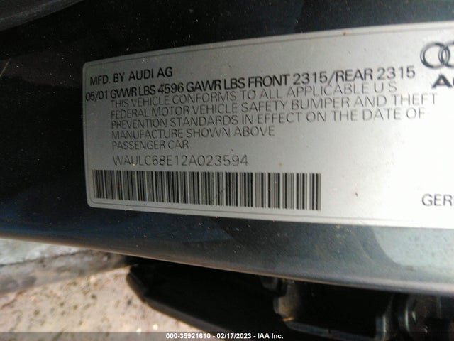 WAULC68E12A023594 Audi A4 1.8T