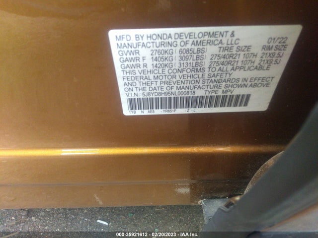 Acura MDX TYPE S 2022 5J8YD8H95NL000818 Image 9