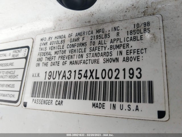 Acura CL 1999 19UYA3154XL002193 Image 10