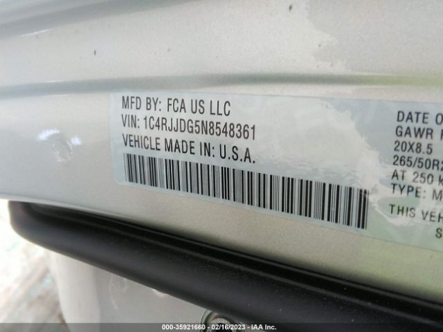 1C4RJJDG5N8548361 Jeep Grand Cherokee L Overland