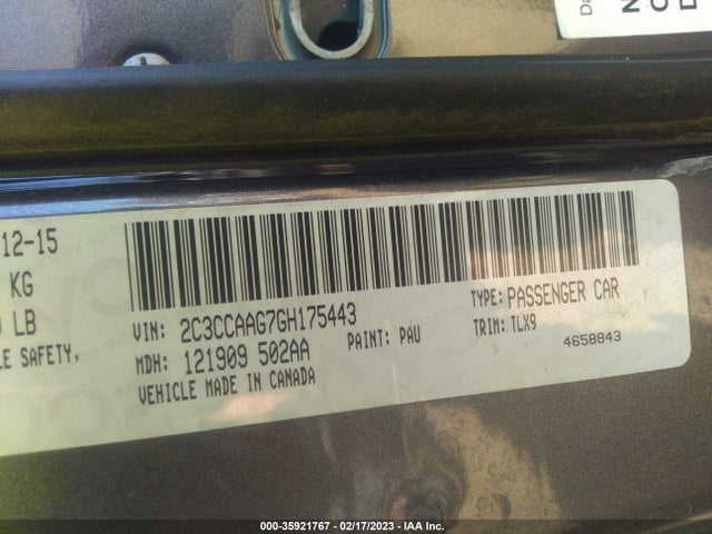 2C3CCAAG7GH175443 Chrysler 300 Limited