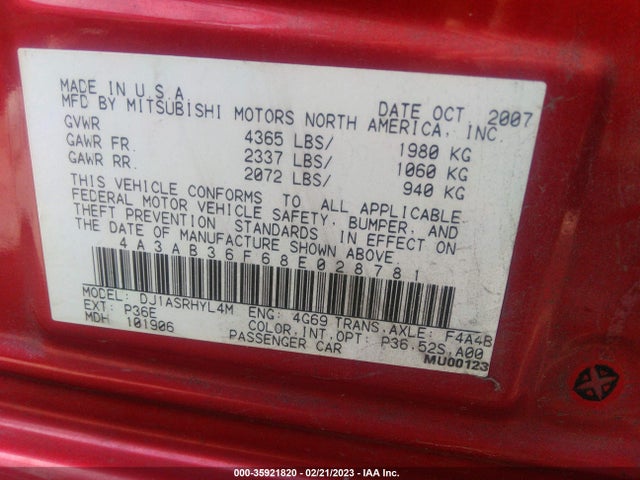 4A3AB36F68E028781 Mitsubishi GALANT ES