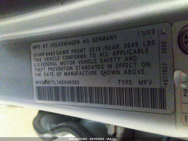 Volkswagen Touareg 2004 WVGCM77L74D046350 Image 10