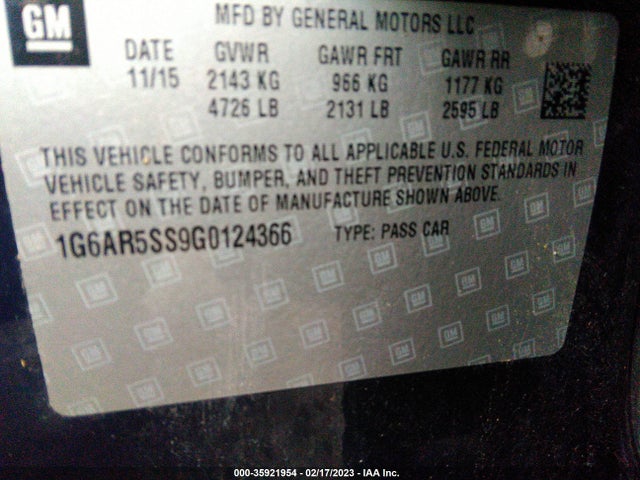 Cadillac CTS SEDAN 2016 1G6AR5SS9G0124366 Image 9