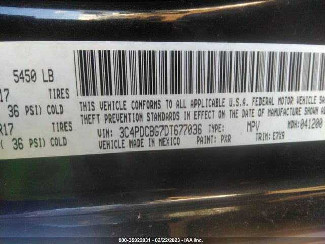 Dodge Journey Sxt 2013 3C4PDCBG7DT677036 Image 10