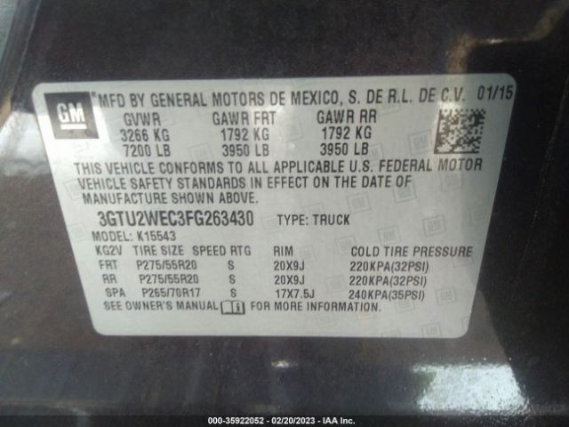 3GTU2WEC3FG263430 GMC Sierra 1500 Denali