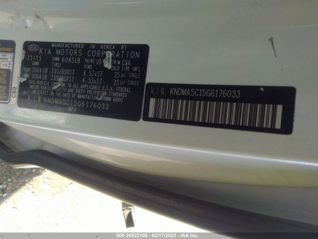 KNDMA5C15G6176033 KIA Sedona L