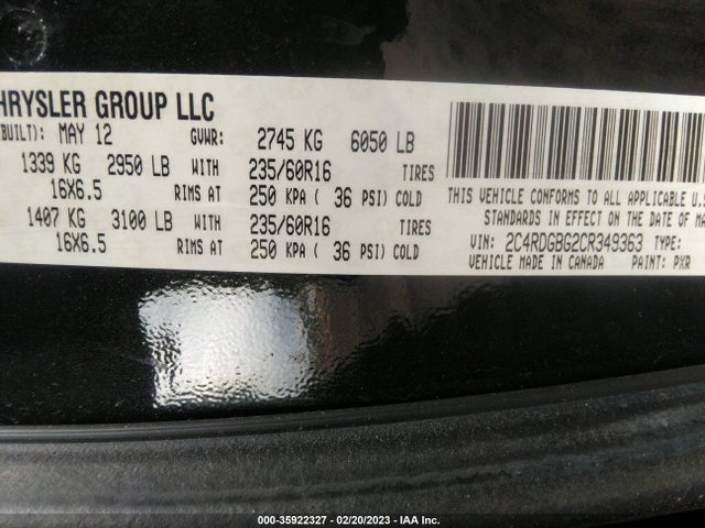 Dodge Grand Caravan Se 2012 2C4RDGBG2CR349363 Image 10