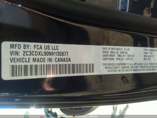 Dodge Charger Srt Hellcat Redeye 2022 2C3CDXL90NH135877 Image 9