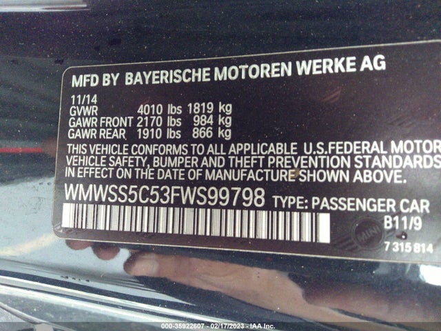 2015 Mini Paceman, VIN: WMWSS5C53FWS99798