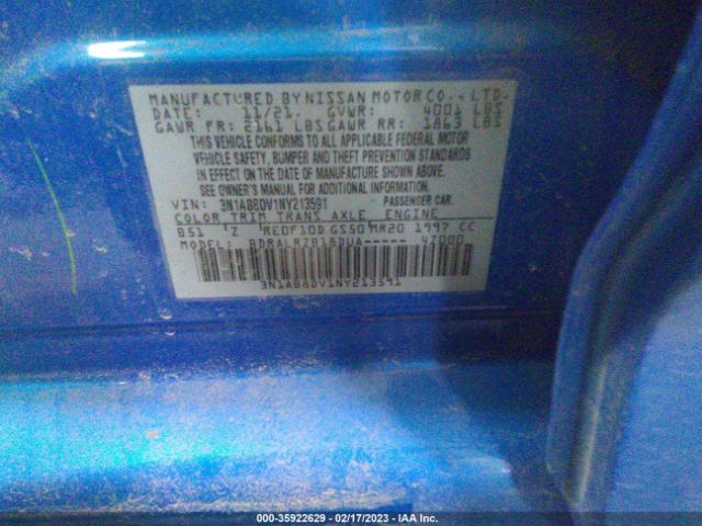 3N1AB8DV1NY213591 Nissan SENTRA SR