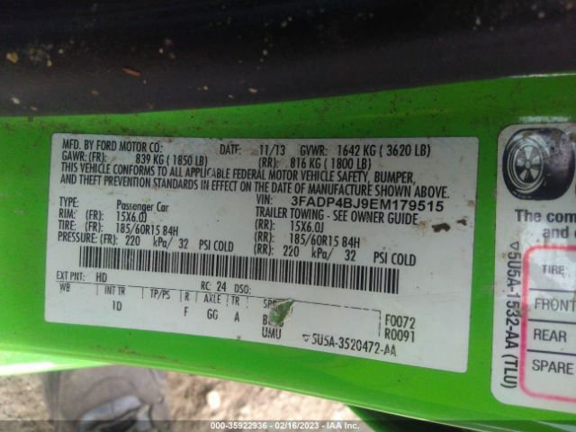 3FADP4BJ9EM179515 Ford FIESTA SE