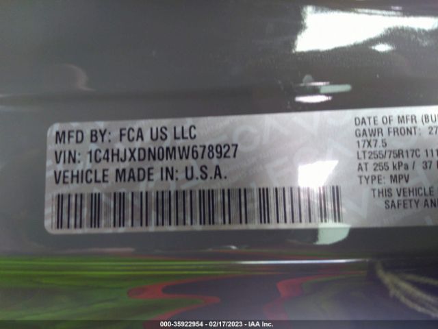 1C4HJXDN0MW678927 Jeep Wrangler Unlimited Willys