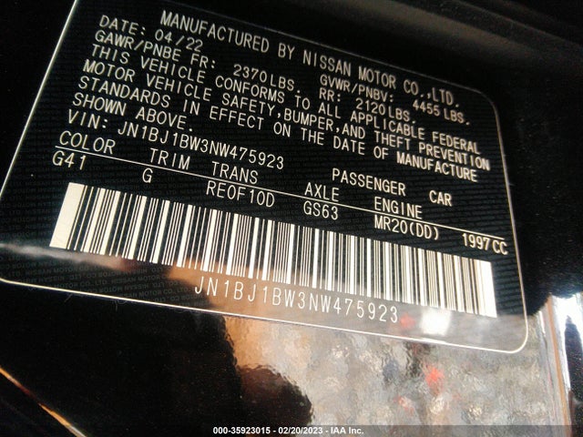 2022 Nissan Rogue, VIN: JN1BJ1BW3NW475923