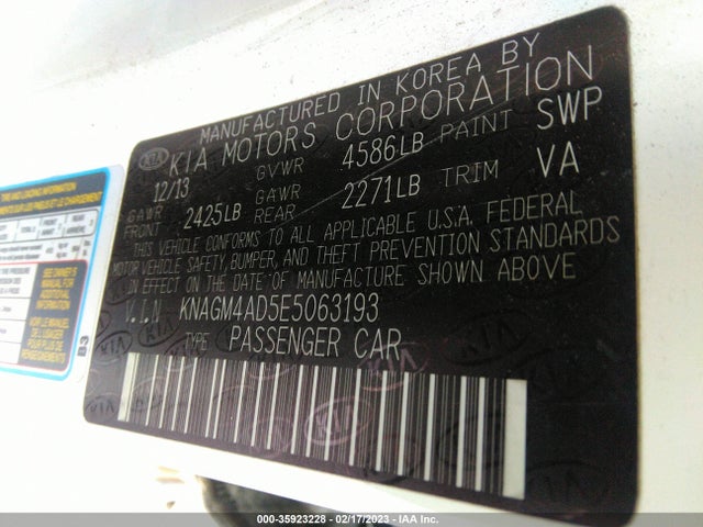 KIA Optima Hybrid Lx 2014 KNAGM4AD5E5063193 Image 9
