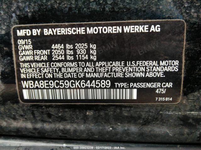 WBA8E9C59GK644589 BMW 3 Series 328i