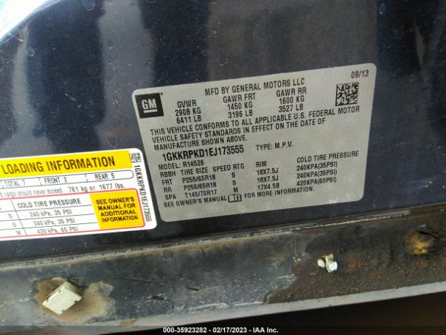 1GKKRPKD1EJ173555 GMC ACADIA SLE