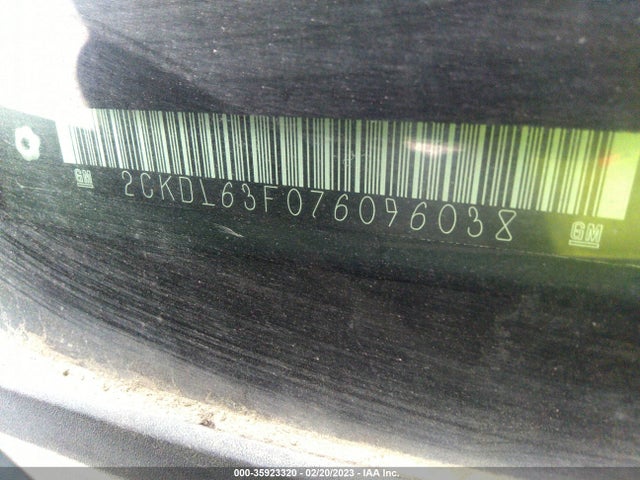 2007 PONTIAC TORRENT VIN: 2CKDL63F076096038