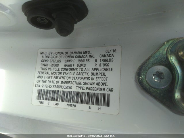 Honda Civic Coupe Lx 2016 2HGFC4B55GH305230 Image 9