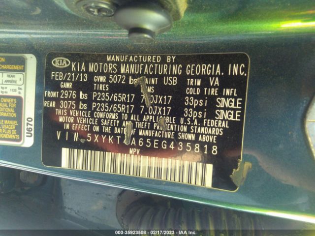 5XYKT4A65EG435818 KIA SORENTO LX