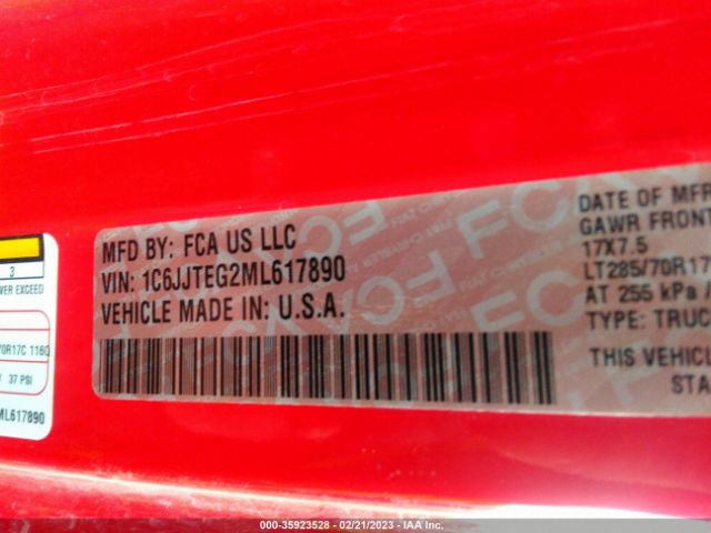 1C6JJTEG2ML617890 Jeep Gladiator Mojave