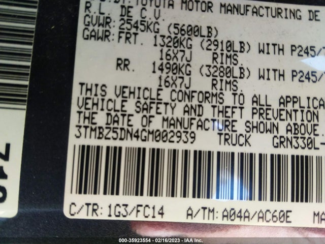 Toyota Tacoma 2016 3TMBZ5DN4GM002939 Image 10