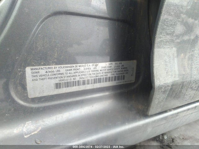 3VWJZ71K09M128748 Volkswagen Jetta Sedan S