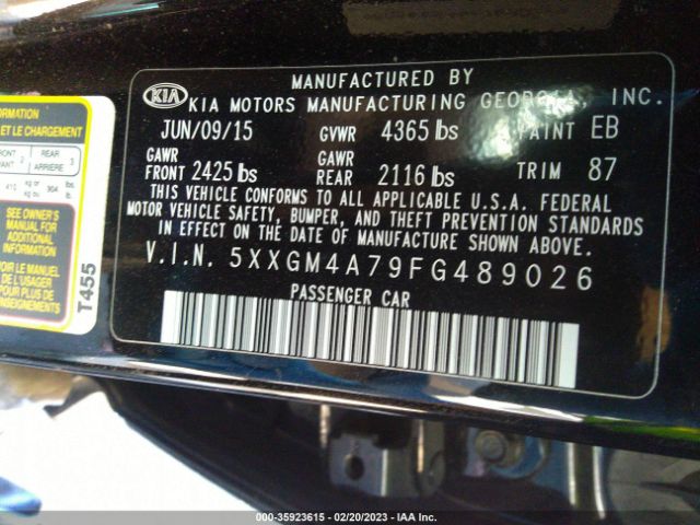 5XXGM4A79FG489026 KIA Optima Lx