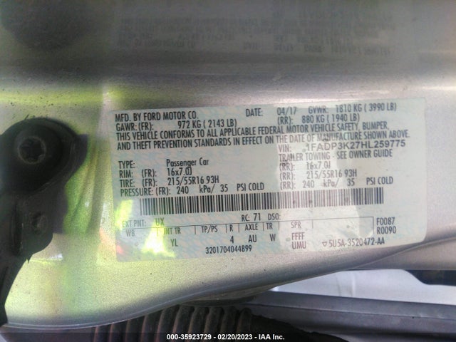 Ford FOCUS SE 2017 1FADP3K27HL259775 Image 9