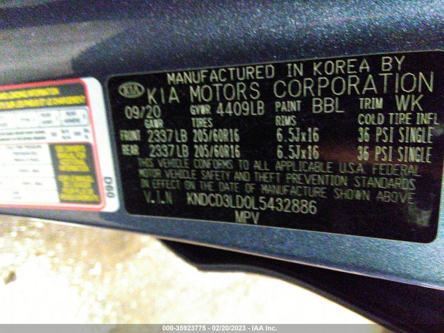 2020 Kia Niro, VIN: KNDCD3LD0L5432886