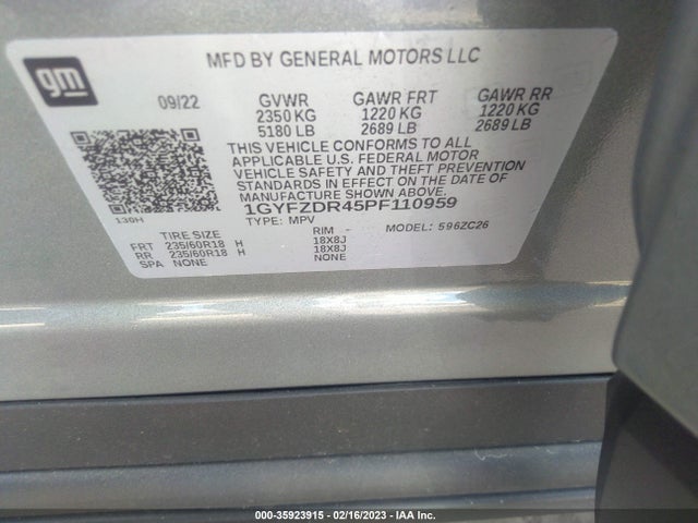 2023 Cadillac XT4, VIN: 1GYFZDR45PF110959