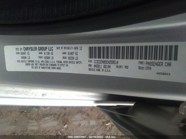 Dodge AVENGER SE 2012 1C3CDZAB9CN259510 Image 10