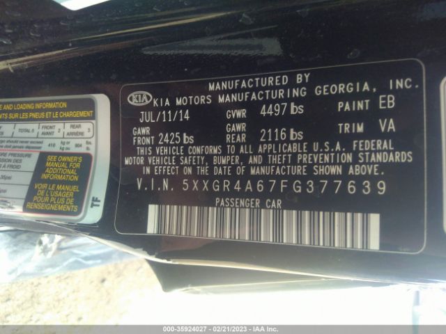 5XXGR4A67FG377639 KIA Optima Sx Turbo