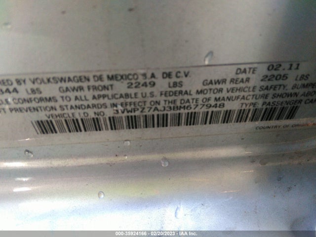 3VWPZ7AJ3BM677948 Volkswagen Jetta Sportwagen S