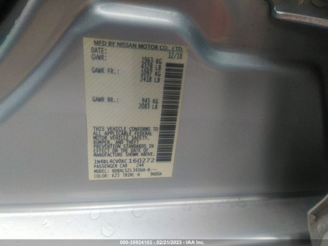 1N4BL4CV0KC160272 Nissan Altima 2.5 Sr