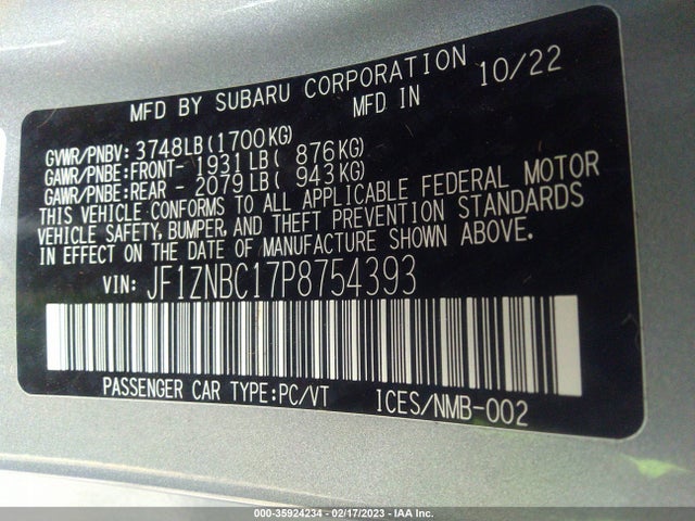 2023 Toyota GR 86, VIN: JF1ZNBC17P8754393