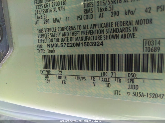 2021 Ford Transit Connect, VIN: NM0LS7E20M1503924