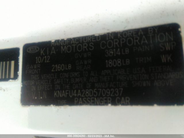 KNAFU4A28D5709237 KIA FORTE EX