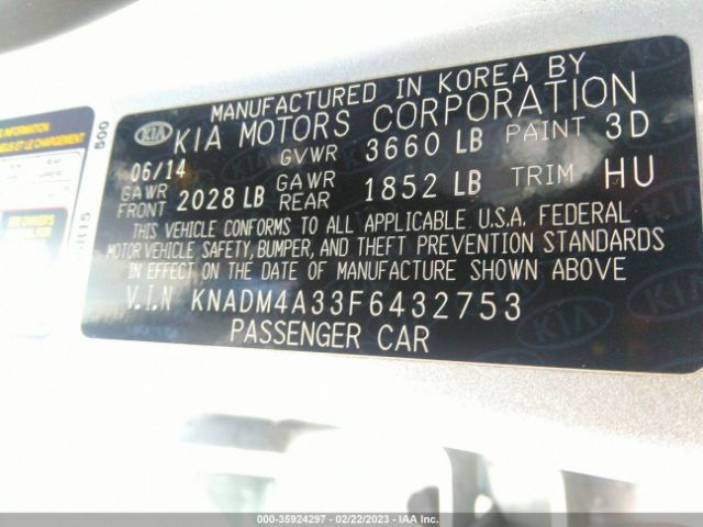 KNADM4A33F6432753 KIA RIO LX