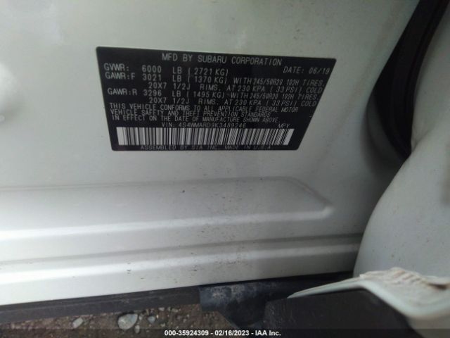 4S4WMARD9K3489246 Subaru Ascent Touring