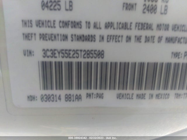 3C3EY55E25T285508 Chrysler Pt Cruiser Touring