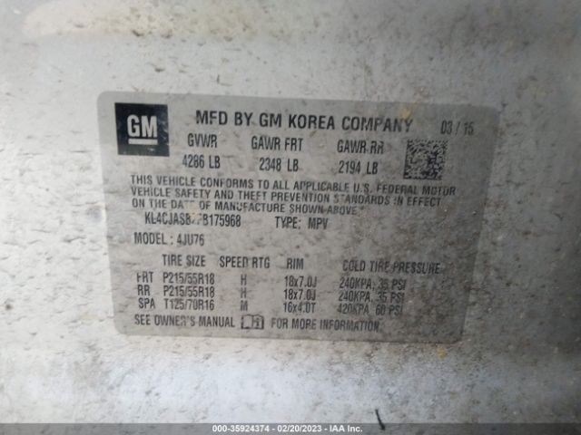 KL4CJASB2FB175968 Buick Encore